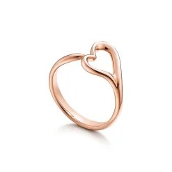 Tiffany & Co. Elsa Peretti® Open Heart ring in 18k rose gold, small. | ^ Rings|Rose Gold Jewelry