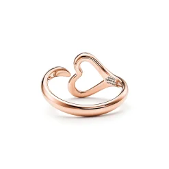 Tiffany & Co. Elsa Peretti® Open Heart ring in 18k rose gold, small. | ^ Rings|Rose Gold Jewelry