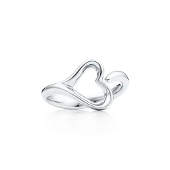 Tiffany & Co. Elsa Peretti® Open Heart ring in sterling silver, small. | ^ Rings|Sterling Silver Jewelry