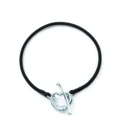 Tiffany & Co. Elsa Peretti® Open Heart silk bracelet with sterling silver, medium. | ^ Bracelets|Sterling Silver Jewelry