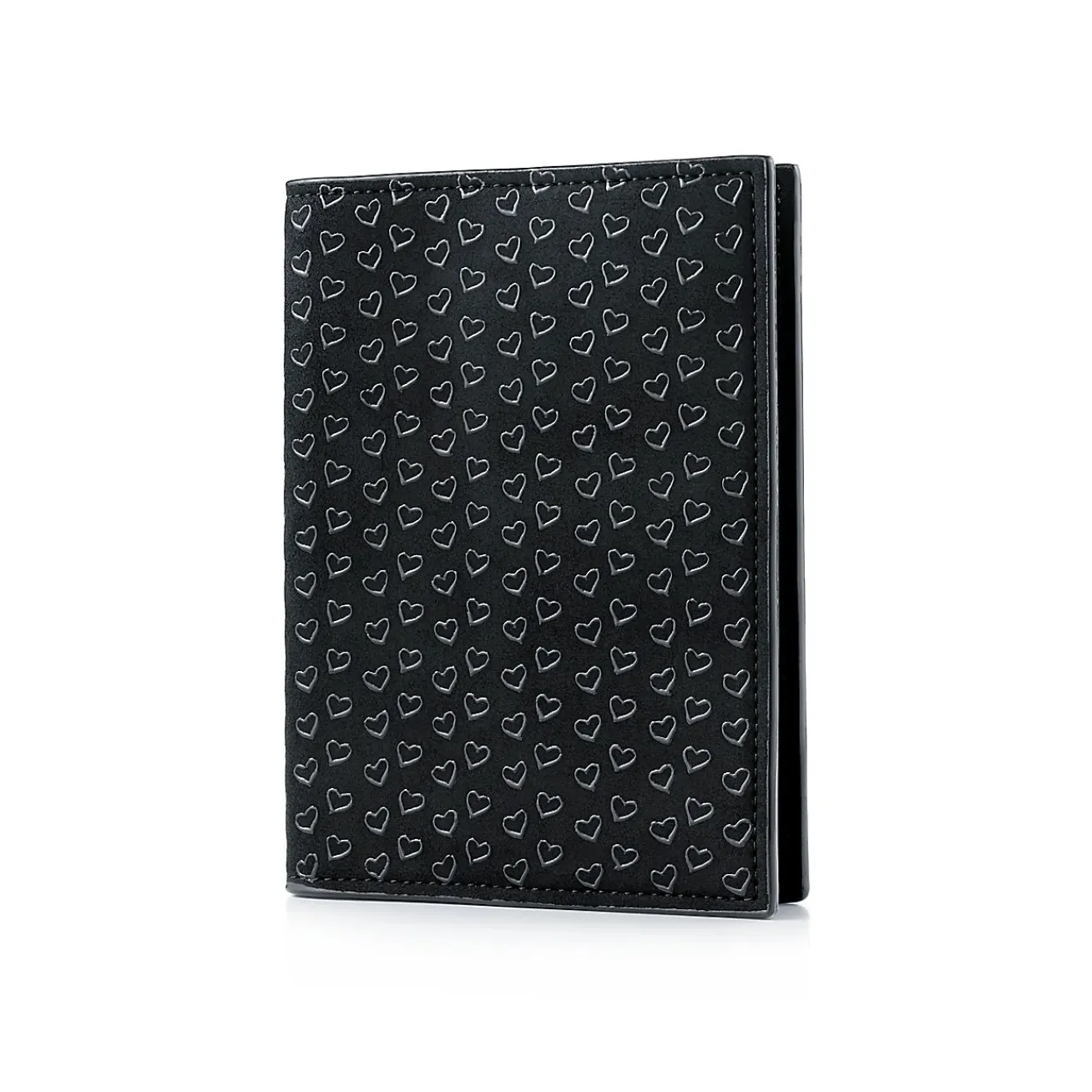Tiffany & Co. Elsa Peretti® passport cover in black leather with lacquered Open Hearts. | ^Women Small Leather Goods|Women's Accessories