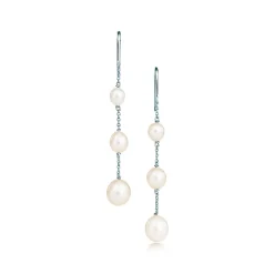 Tiffany & Co. Elsa Peretti® Pearls by the Yard™ chain earrings in sterling silver. | ^ Earrings|Sterling Silver Jewelry
