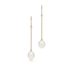 Tiffany & Co. Elsa Peretti® Pearls by the Yard™ chain earrings in 18k gold. | ^ Earrings|Most Popular Jewelry