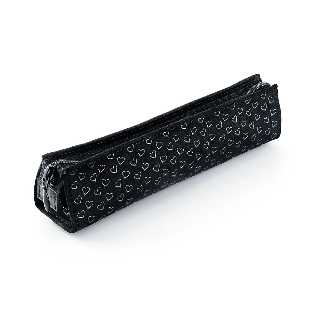 Tiffany & Co. Elsa Peretti® pencil case in black leather with lacquered Open Hearts. | ^Women Small Leather Goods|Stationery, Games & Unique Objects