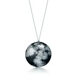 Tiffany & Co. Elsa Peretti® Round pendant of snowflake obsidian and sterling silver. | ^ Necklaces & Pendants|Sterling Silver Jewelry