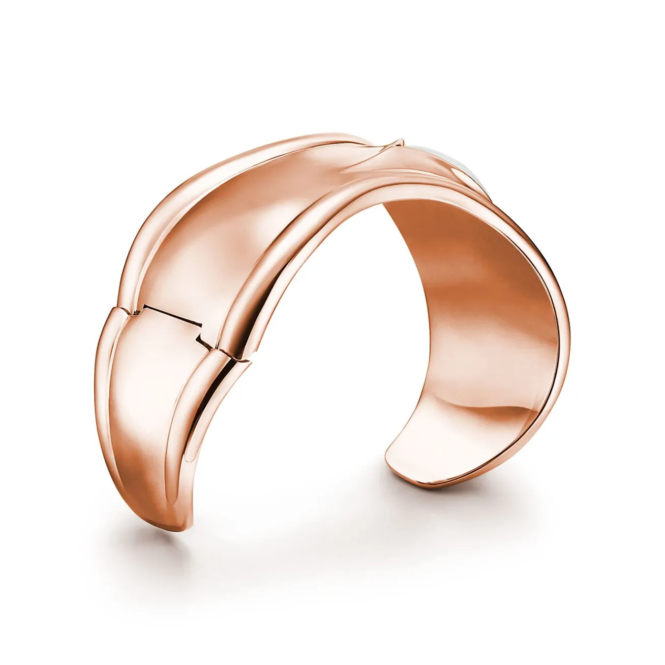 Tiffany & Co. Elsa Peretti® Small Bone Cuff in Rose Gold with White Jade, 43 mm Wide | ^ Bracelets|Rose Gold Jewelry