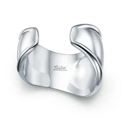 Tiffany & Co. Elsa Peretti® small Bone cuff in sterling silver with white jade, 43 mm wide. | ^ Bracelets|Sterling Silver Jewelry