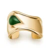 Tiffany & Co. Elsa Peretti® small Bone cuff in 18k gold with green jade, 43 mm wide. | ^ Bracelets|Gold Jewelry