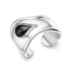 Tiffany & Co. Elsa Peretti® Small Bone Cuff in Silver with Tiger Iron, 43 mm Wide | ^ Bracelets|Sterling Silver Jewelry