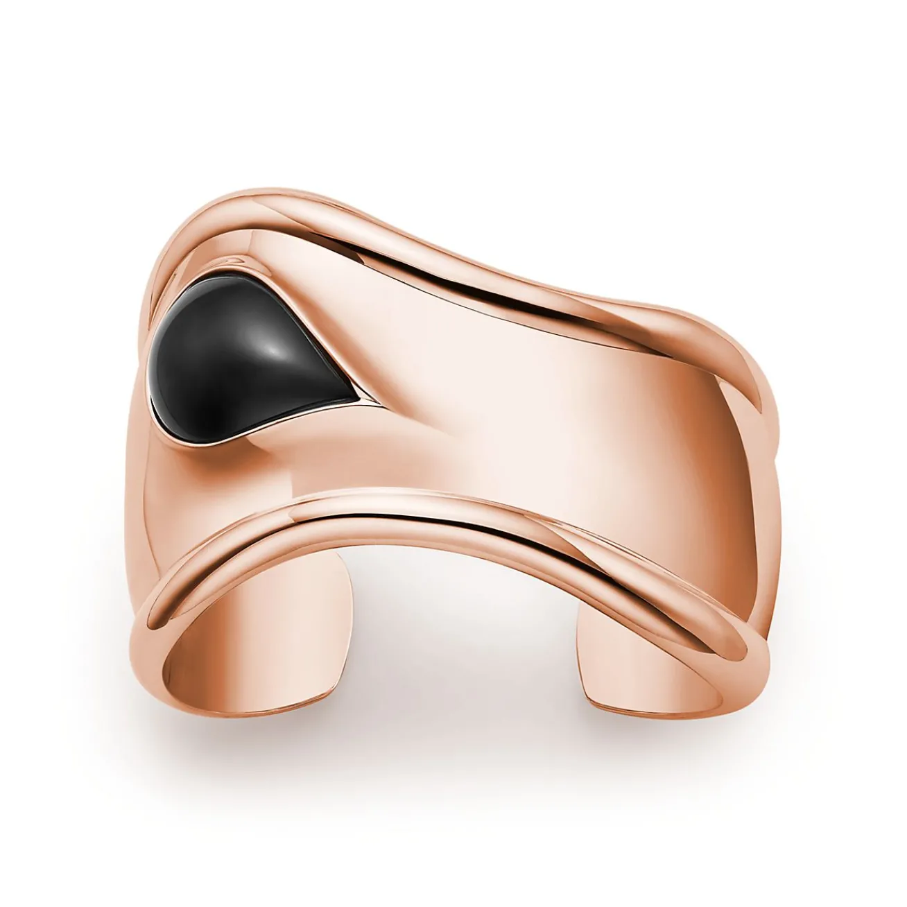 Tiffany & Co. Elsa Peretti® Small Bone Cuff in Rose Gold with Black Jade, 43 mm Wide | ^ Bracelets|Rose Gold Jewelry