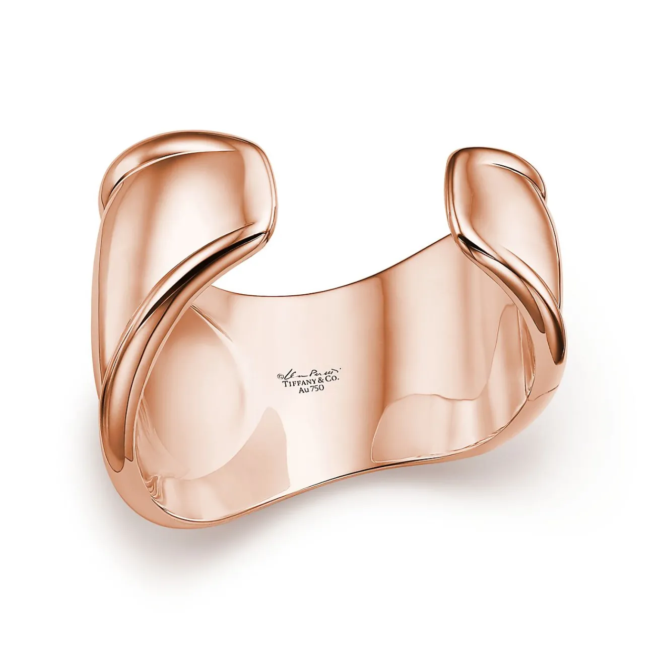 Tiffany & Co. Elsa Peretti® Small Bone Cuff in Rose Gold with Black Jade, 43 mm Wide | ^ Bracelets|Rose Gold Jewelry
