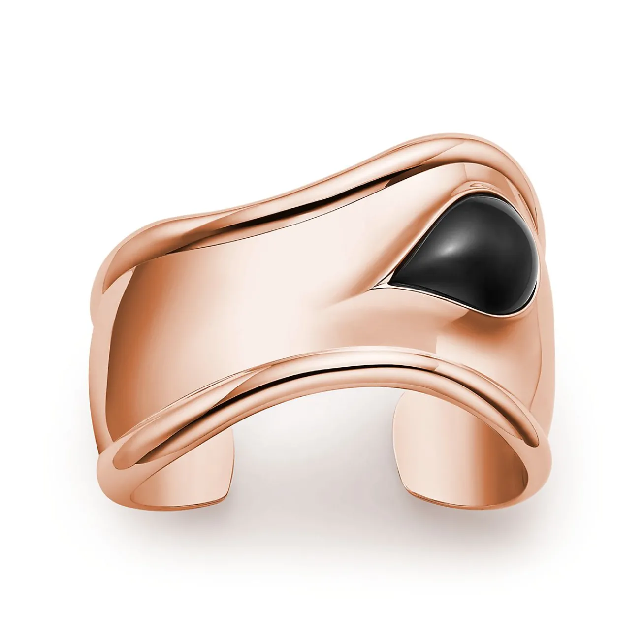Tiffany & Co. Elsa Peretti® Small Bone Cuff in Rose Gold with Black Jade, 43 mm Wide | ^ Bracelets|Rose Gold Jewelry