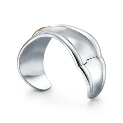 Tiffany & Co. Elsa Peretti® small Bone cuff in sterling silver with tiger's eye, 43 mm wide. | ^ Bracelets|Sterling Silver Jewelry