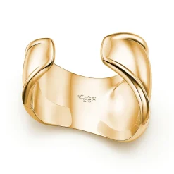 Tiffany & Co. Elsa Peretti® Small Bone Cuff in Yellow Gold with Turquoise, 43 mm Wide | ^ Bracelets|Gold Jewelry