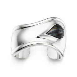 Tiffany & Co. Elsa Peretti® Small Bone Cuff in Silver with Tiger Iron, 43 mm Wide | ^ Bracelets|Sterling Silver Jewelry