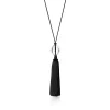 Tiffany & Co. Elsa Peretti® Sphere necklace in rock crystal on a black silk cord with tassel. | ^ Necklaces & Pendants|Elsa Peretti®