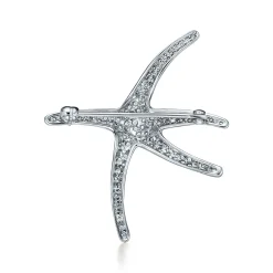 Tiffany & Co. Elsa Peretti® Starfish brooch in platinum with pavé diamonds. | ^ Brooches|Platinum Jewelry