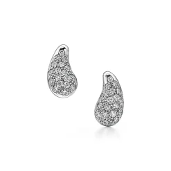 Tiffany & Co. Elsa Peretti® Teardrop earrings in platinum with diamonds. | ^ Earrings|Elsa Peretti®