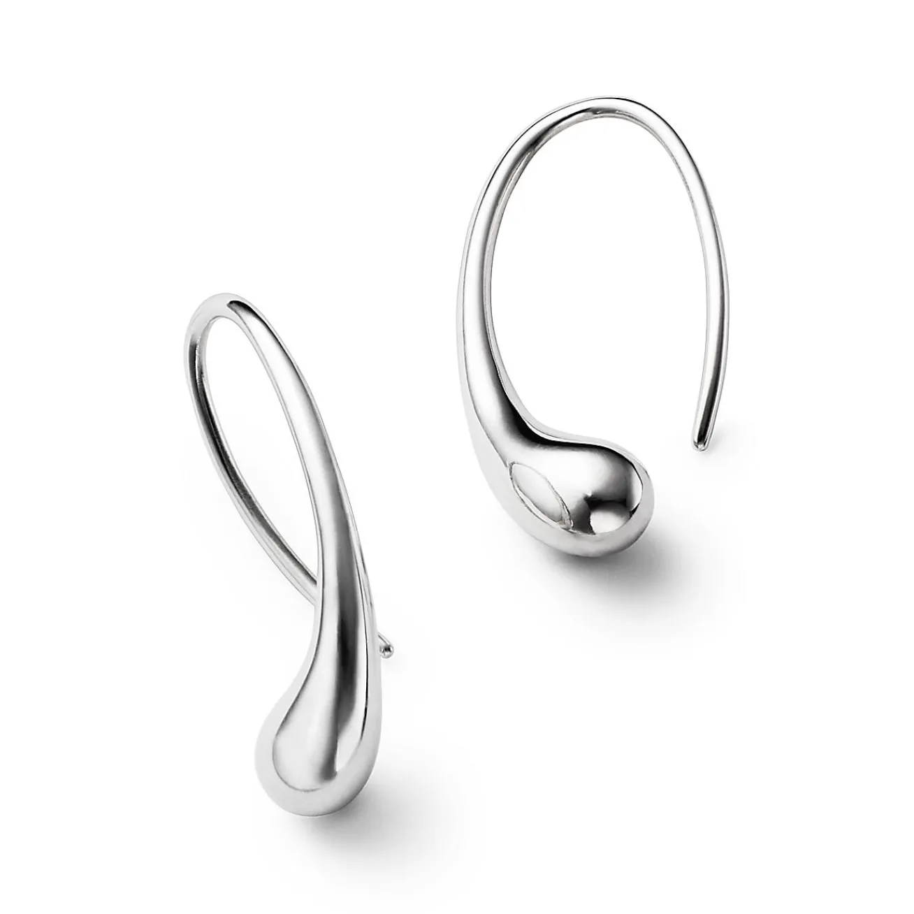 Tiffany & Co. Elsa Peretti® Teardrop hoop earrings in sterling silver. | ^ Earrings|Hoop Earrings