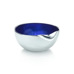 Tiffany & Co. Elsa Peretti® Thumbprint bowl in sterling silver with blue enamel finish. | ^ Elsa Peretti®|The Home