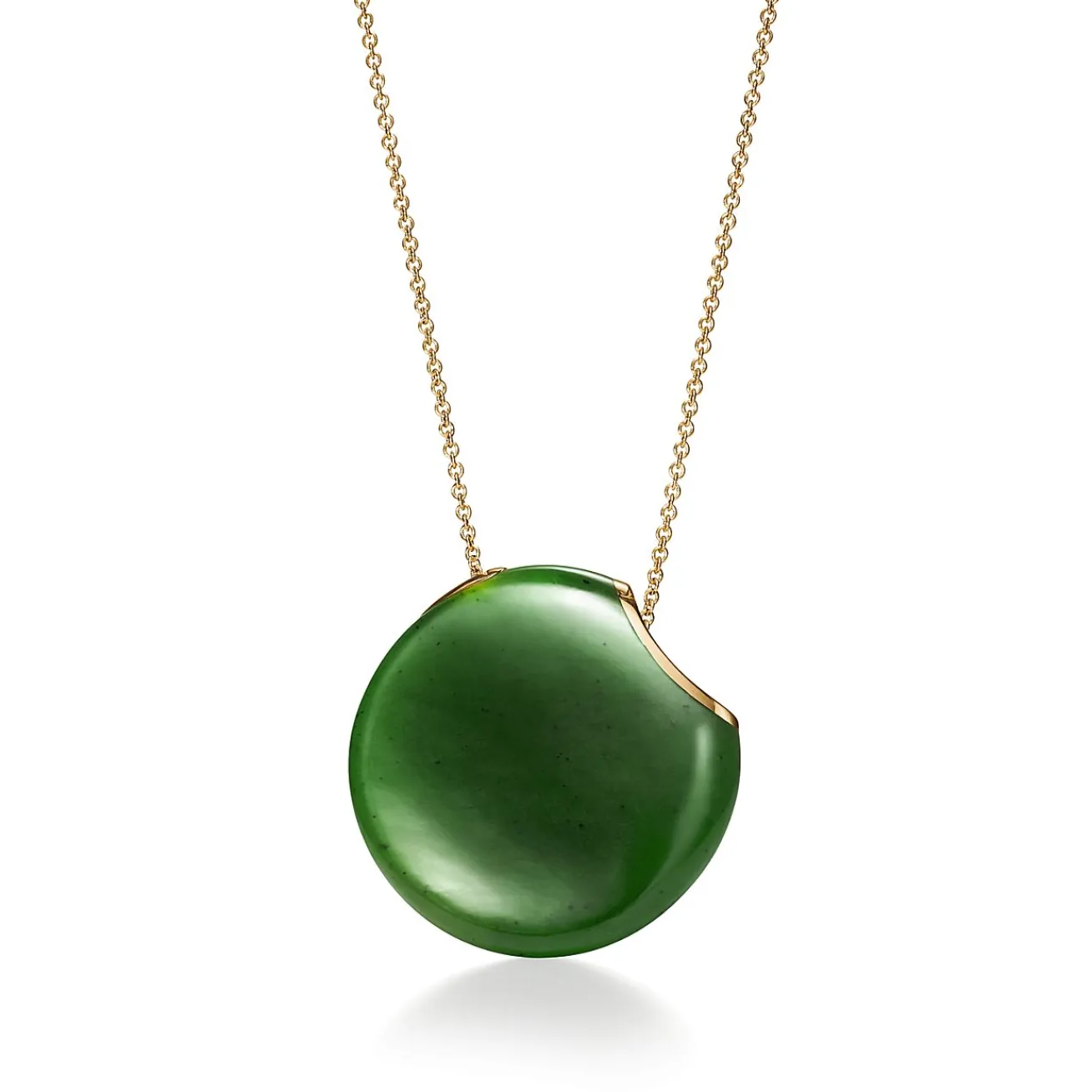 Tiffany & Co. Elsa Peretti® Touchstone Pendant in Green Jade and Yellow Gold | ^ Necklaces & Pendants|New Jewelry