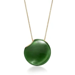 Tiffany & Co. Elsa Peretti® Touchstone Pendant in Green Jade and Yellow Gold | ^ Necklaces & Pendants|New Jewelry