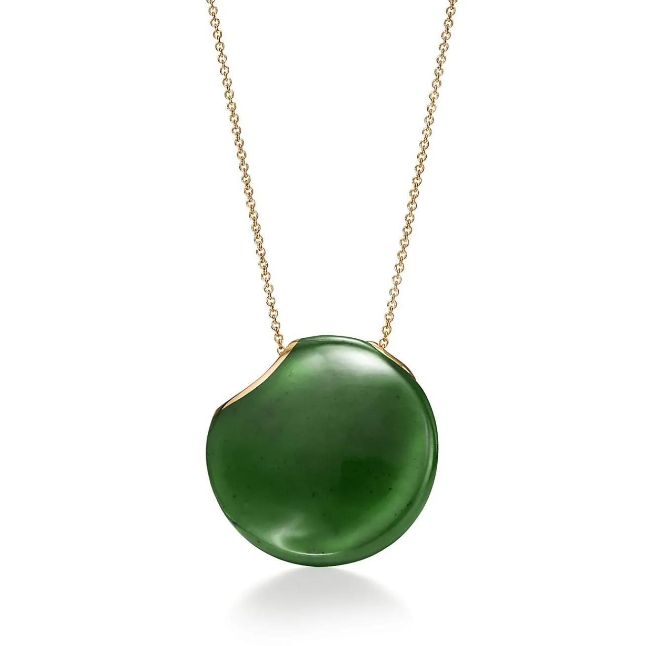 Tiffany & Co. Elsa Peretti® Touchstone Pendant in Green Jade and Yellow Gold | ^ Necklaces & Pendants|New Jewelry