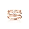 Tiffany & Co. Elsa Peretti® Wave five-row diamond ring in 18k rose gold. | ^ Rings|Rose Gold Jewelry