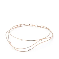Tiffany & Co. Elsa Peretti® Wave necklace in 18k rose gold with diamonds. | ^ Necklaces & Pendants|Gold Jewelry
