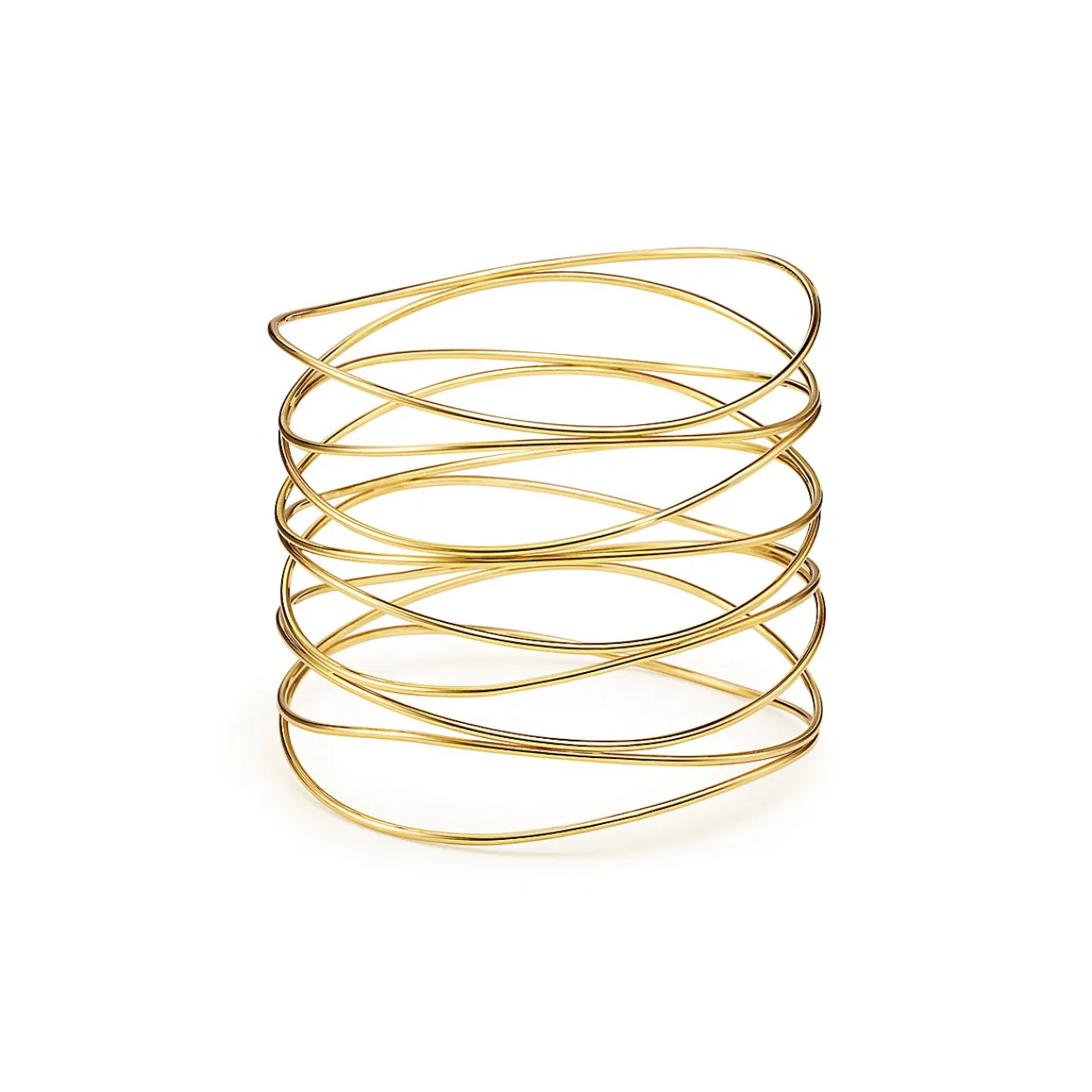 Tiffany & Co. Elsa Peretti® Wave nine-row bangle in 18k gold, medium. | ^ Bracelets|Gold Jewelry