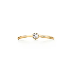 Tiffany & Co. Elsa Peretti® Wave single-row diamond ring in 18k gold. | ^ Rings|Gold Jewelry