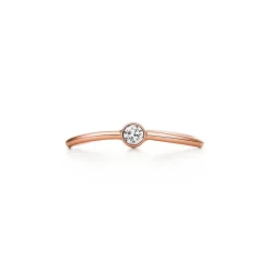 Tiffany & Co. Elsa Peretti® Wave single-row diamond ring in 18k rose gold. | ^ Rings|Elsa Peretti®