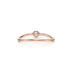 Tiffany & Co. Elsa Peretti® Wave single-row diamond ring in 18k rose gold. | ^ Rings|Elsa Peretti®
