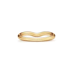 Tiffany & Co. Elsa Peretti® wedding band ring with diamonds in 18k gold, 2 mm wide. | ^ Rings|Stacking Rings