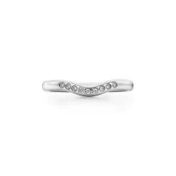 Tiffany & Co. Elsa Peretti® wedding band ring with diamonds in platinum. | ^ Rings|Stacking Rings