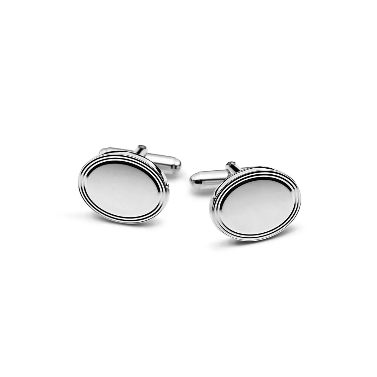 Tiffany & Co. Engine-turned Oval Cuff Links in Silver | ^ Him|Gifts for Him