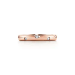 Tiffany & Co. Etoile band ring in 18k rose gold with diamonds, 3 mm wide. | ^Women Rings|Rose Gold Jewelry