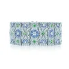 Tiffany & Co. Floral Bracelet of sapphires, tsavorites and diamonds in platinum. | ^ Platinum Jewelry|Diamond Jewelry