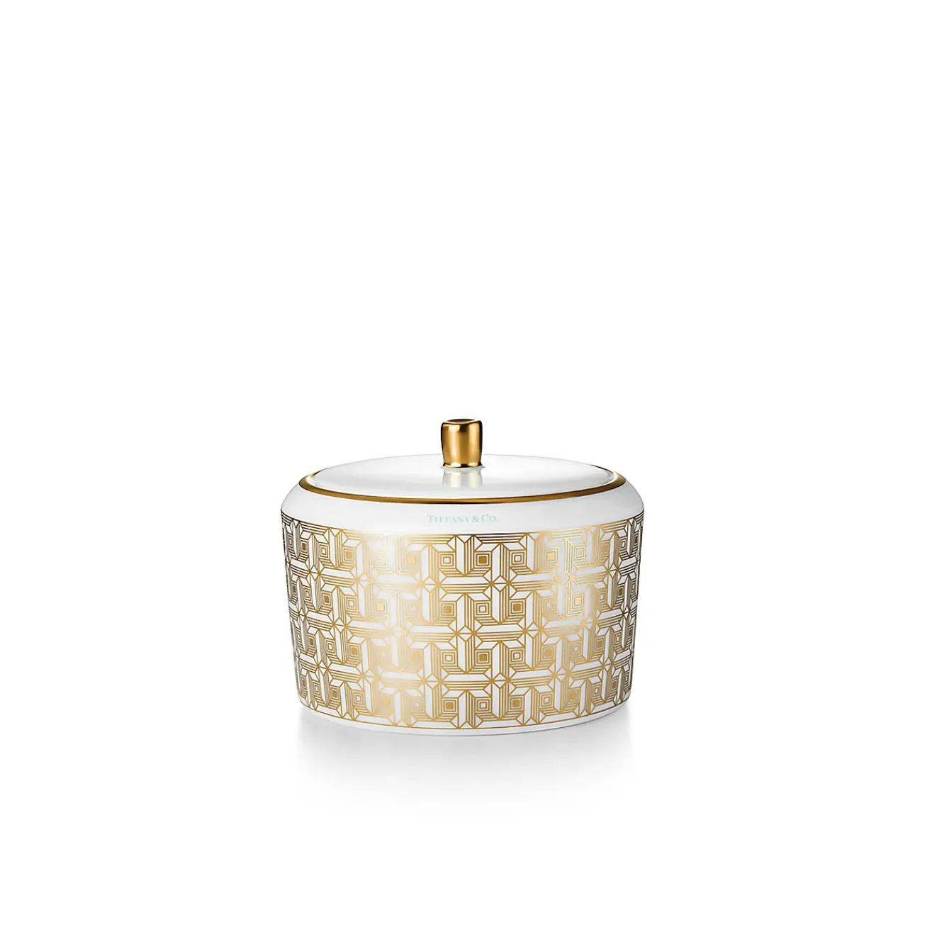 Tiffany & Co. Gold Tiffany T True Sugar Bowl with a Hand-painted Gold Rim | ^ Tableware|Coffee & Tea