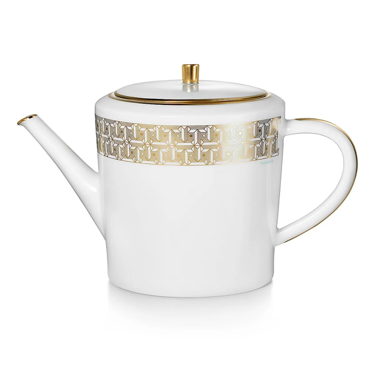 Tiffany & Co. Gold Tiffany T True Teapot with a Hand-painted Gold Rim | ^ Tableware|Coffee & Tea
