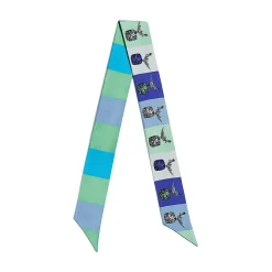 Tiffany & Co. Jean Schlumberger by Tiffany Bird on a Rock Ribbon Scarf in Infinity Blue Silk | ^Women Scarves & Stoles|Women's Accessories