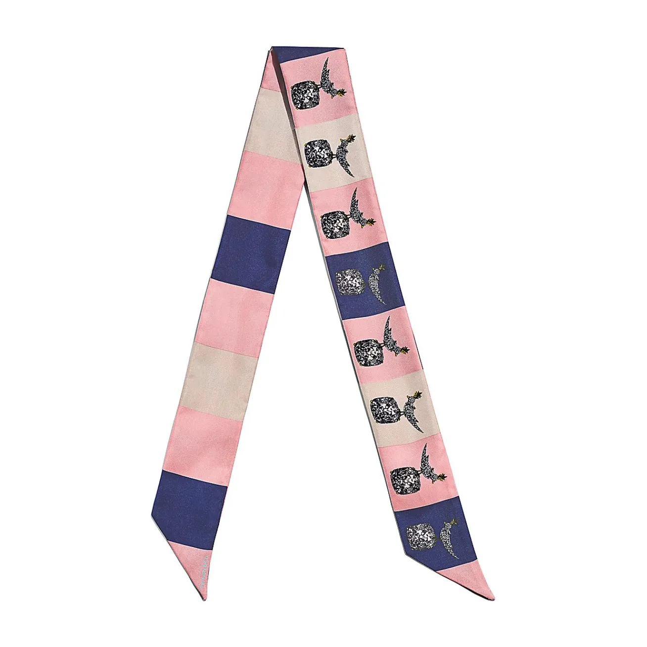 Tiffany & Co. Jean Schlumberger by Tiffany Bird on a Rock Ribbon Scarf in Crystal Pink Silk | ^Women Scarves & Stoles|Women's Accessories