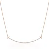 Tiffany & Co. 18K Rose Gold and Diamond Tiffany T Smile Pendant | ^ Necklaces & Pendants|Men's Jewelry