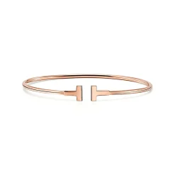 Tiffany & Co. 18K Rose Gold Tiffany T Narrow Wire Bracelet | ^ Bracelets|Rose Gold Jewelry