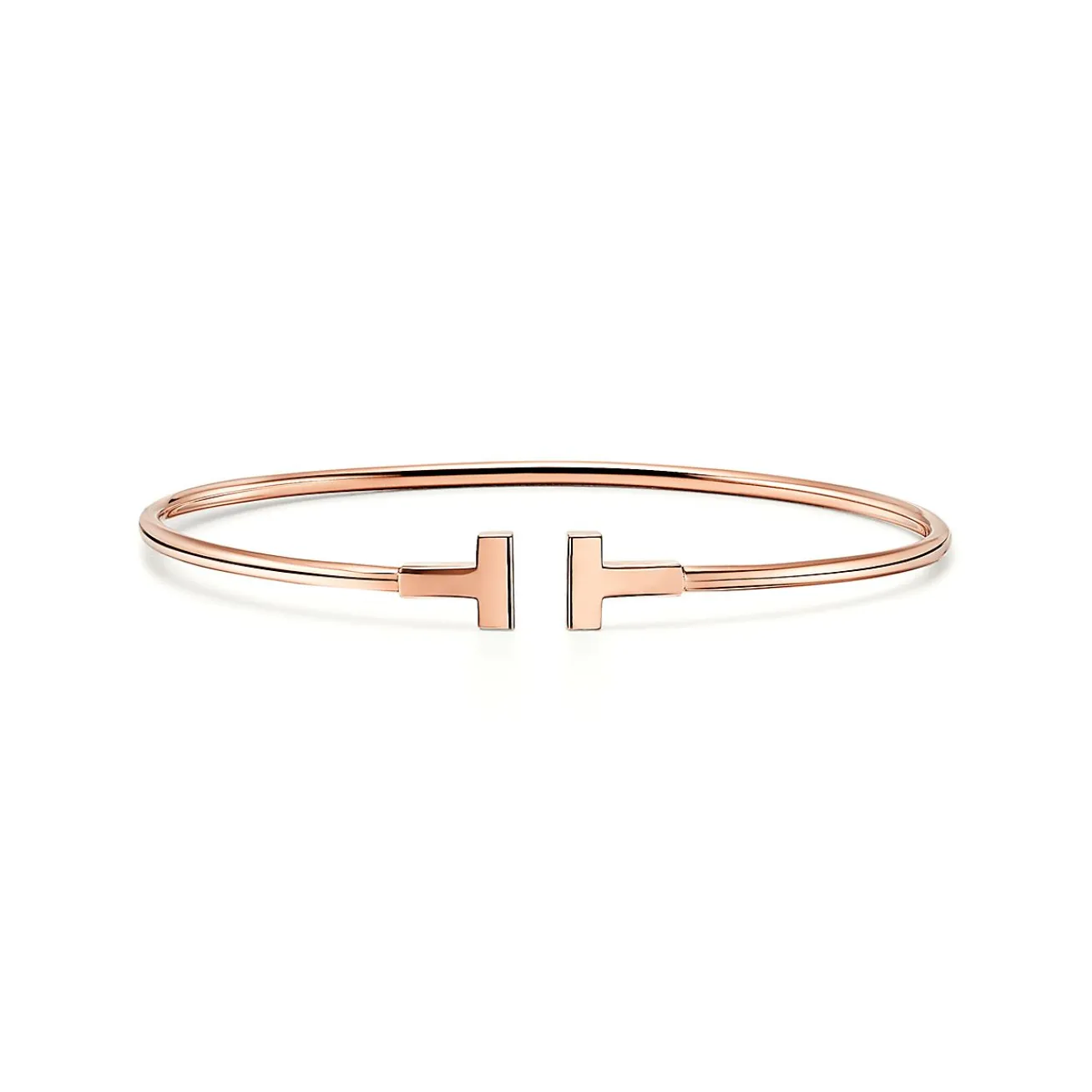 Tiffany & Co. 18K Rose Gold Tiffany T Narrow Wire Bracelet | ^ Bracelets|Rose Gold Jewelry
