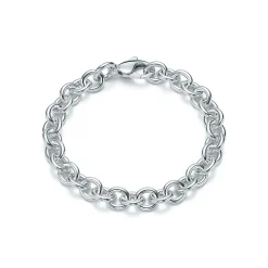 Tiffany & Co. Medium round link bracelet in sterling silver, 7.5” long. | ^ Bracelets|Sterling Silver Jewelry