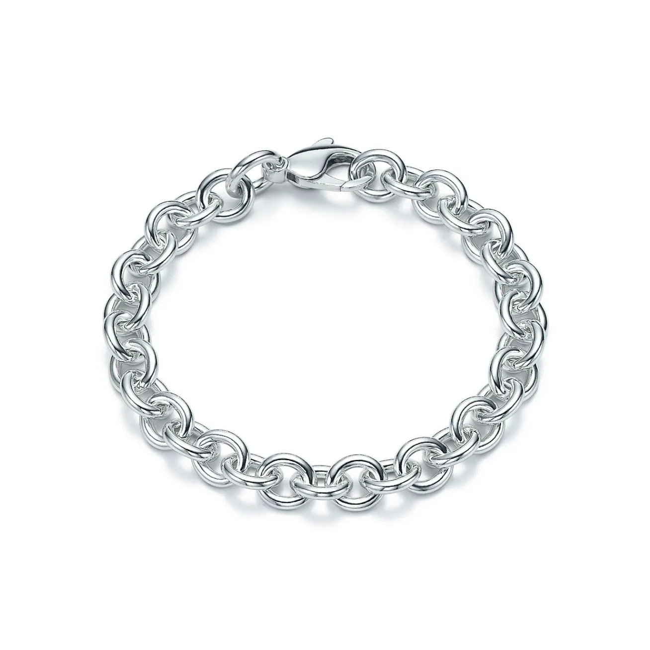 Tiffany & Co. Medium round link bracelet in sterling silver, 7.5” long. | ^ Bracelets|Sterling Silver Jewelry