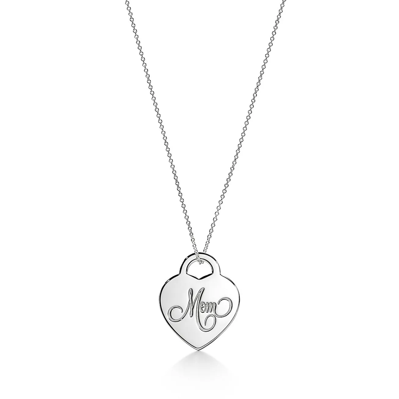 Tiffany & Co. Mom Medium Heart Tag Pendant in Sterling Silver | ^ Necklaces & Pendants|Sterling Silver Jewelry