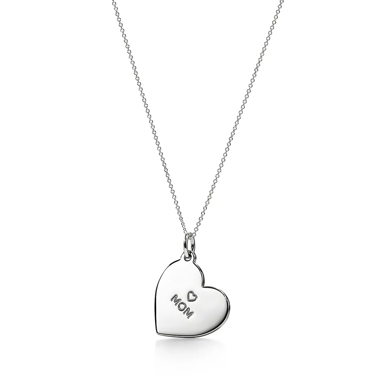 Tiffany & Co. Mom Medium Heart Tag Pendant in Sterling Silver | ^ Necklaces & Pendants|Sterling Silver Jewelry