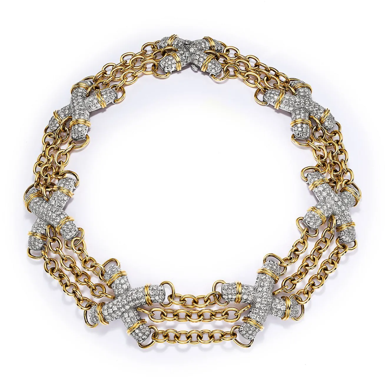 Tiffany & Co. Necklace in Yellow Gold and Platinum with Diamonds | ^ Necklaces & Pendants|Gold Jewelry